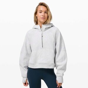 Lululemon‎ | Scuba Oversized 1/2 Zip Hoodie Heathered Core Ultra Light Grey XS/S